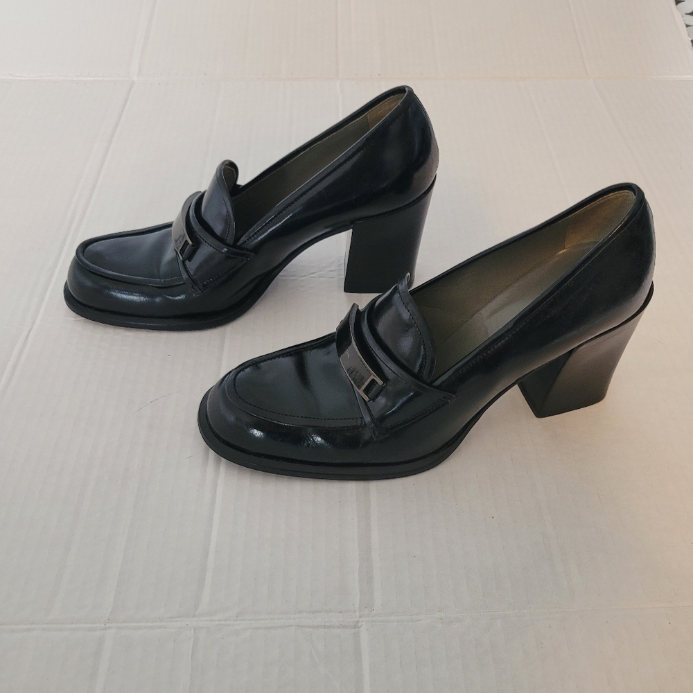 Vintage Leather Prada Loafers Heel - Picture 4 of 15